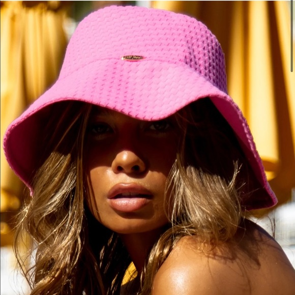 Luli Fama Accessories - NWT Luli Fama BEACH FUZZ - Wide Brim Bucket Hat